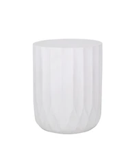 Streamdale Lightweight Concrete Modern End Table with Scalloped Edge for Outdoor and Indoor Decor