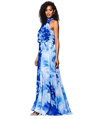 Betsy & Adam Petite Floral Print Halter Dress