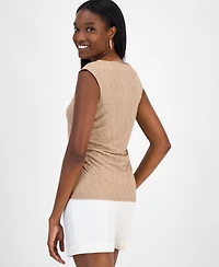 Bar Iii Women's Sleeveless Honeycomb Top, Exclusively at Macy's