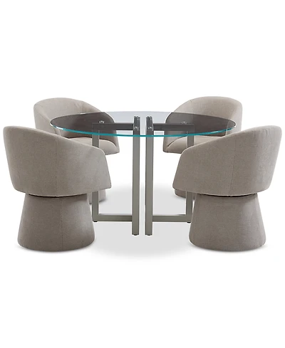 5 Pc. Dining Set (Emila Round Table & 4 Korder Chairs), Created for Macy's