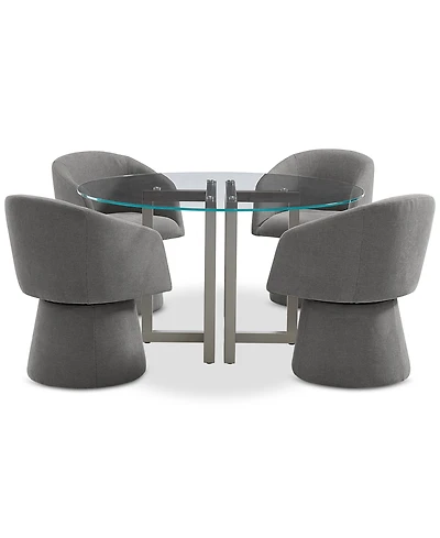 5 Pc. Dining Set (Emila Round Table & 4 Korder Chairs), Created for Macy's