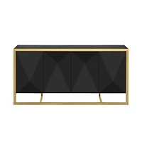 Streamdale Mahogany Veneer Modern Sideboard with Unique Metal Legs,Suitable for Study,Entryway, Hallway, Living Room