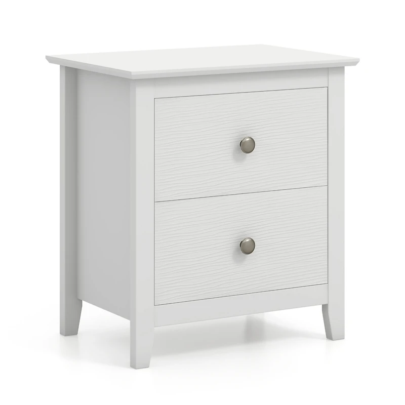 Modern Nightstand with 2 Drawers for Small Spaces