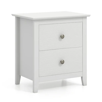 Modern Nightstand with 2 Drawers for Small Spaces