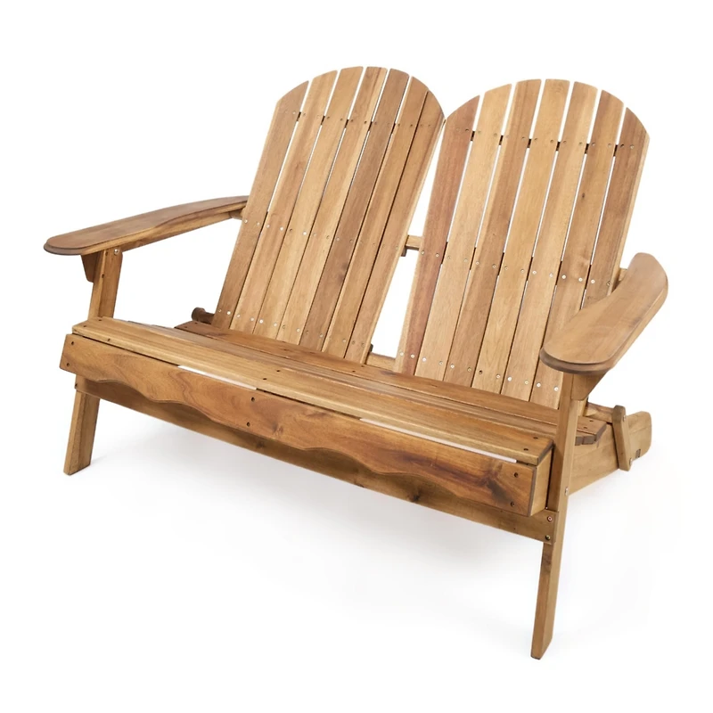 Streamdale Acacia Wood Outdoor Adirondack Loveseat Timeless Style and Comfort