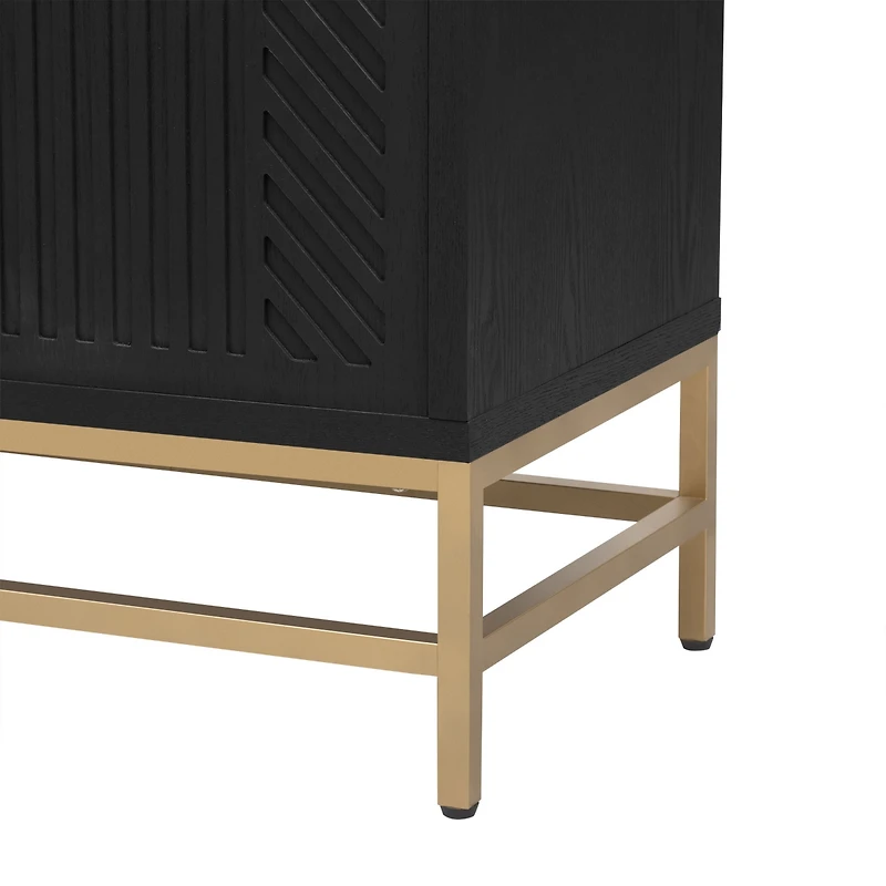 Streamdale Retro Sideboard with Adjustable Shelves & Metal Accents