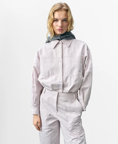 Mango Women's Gathered Denim Jacket
