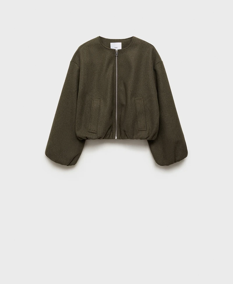 Mango Women's Gathered Bomber Jacket