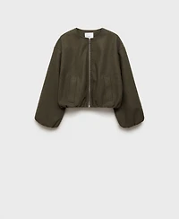 Mango Women's Gathered Bomber Jacket