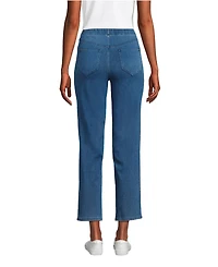 Lands' End Women's Starfish High Rise Knit Denim Straight Crop Jeans
