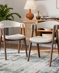 Furniture of America 2-Pc. Pearlcrest Boucle Fabric Dining Chair Set