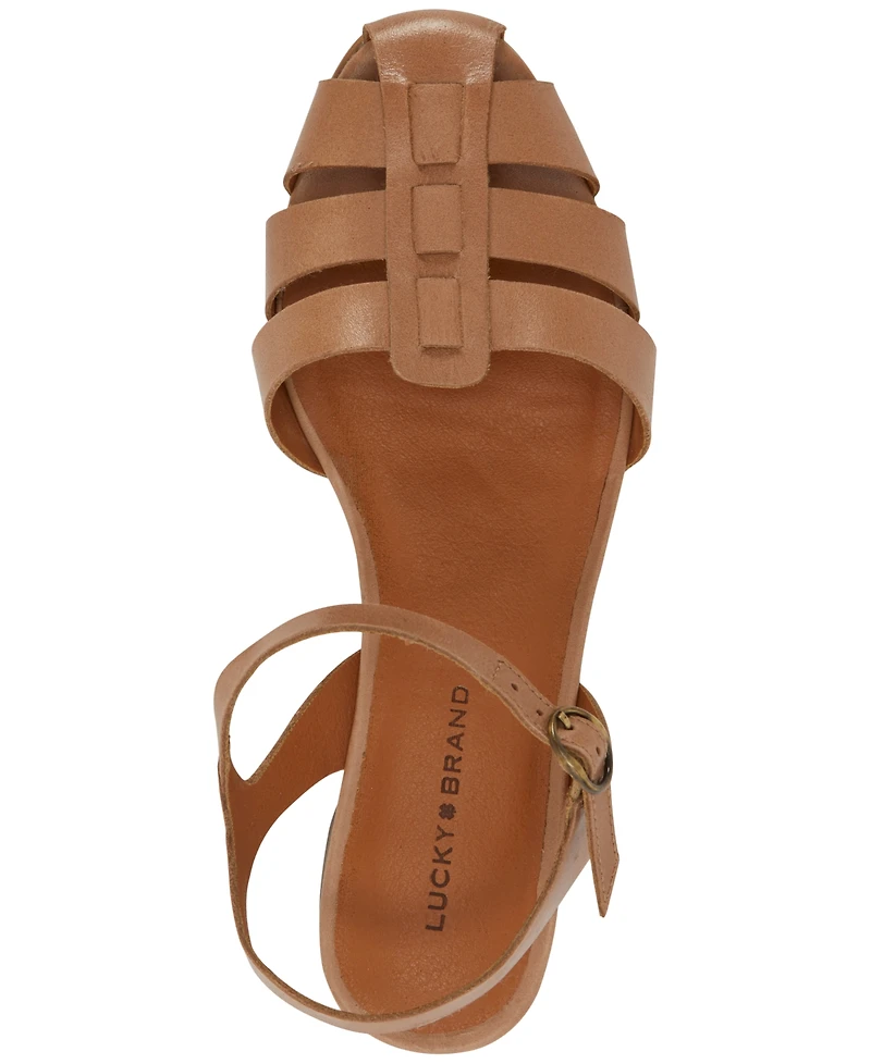 Lucky Brand Women's Zilma Ankle Strap Fisherman Flat Sandals