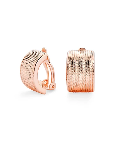 Bling Jewelry Casual Twisted Wide Half Hoop Clip-On Earrings Non-Pierced Ears