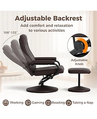 Swivel Lounge Chair Recliner with Ottoman