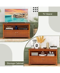44 Inch Wooden Storage Cabinet Tv Stand