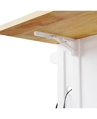 Streamdale 53" Kitchen Island with Drop Leaf, Outlets, Storage, and Side Racks