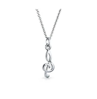 Bling Jewelry Sterling Silver Treble Clef Pendant Necklace Music Teachers and Students