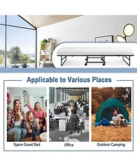 Twin Size Metal Folding Bed with Memory Foam Mattress