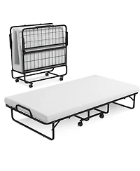 Twin Size Metal Folding Bed with Memory Foam Mattress