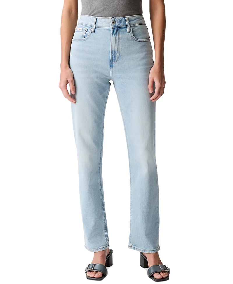 Calvin Klein Jeans Women's High-Rise Straight-Leg Stretch Denim Jeans