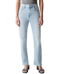 Calvin Klein Jeans Women's High-Rise Straight-Leg Stretch Denim Jeans