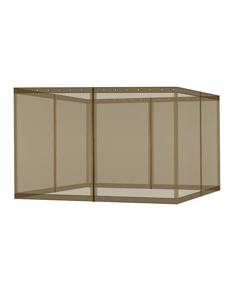 Aoodor Universal 12 x ft. Gazebo Replacement Mosquito Netting Screen 4-Panel Sidewalls with Double Zipper (Only Netting