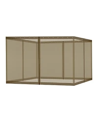 Aoodor Universal 12 x ft. Gazebo Replacement Mosquito Netting Screen 4-Panel Sidewalls with Double Zipper (Only Netting