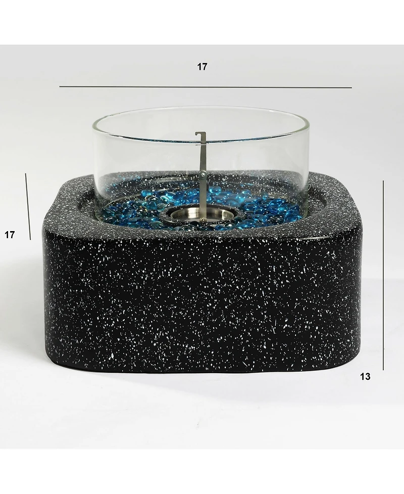 Tabletop Fire Pit with Glass Wind Guard Stylish, Functional, and Portable Outdoor Heating