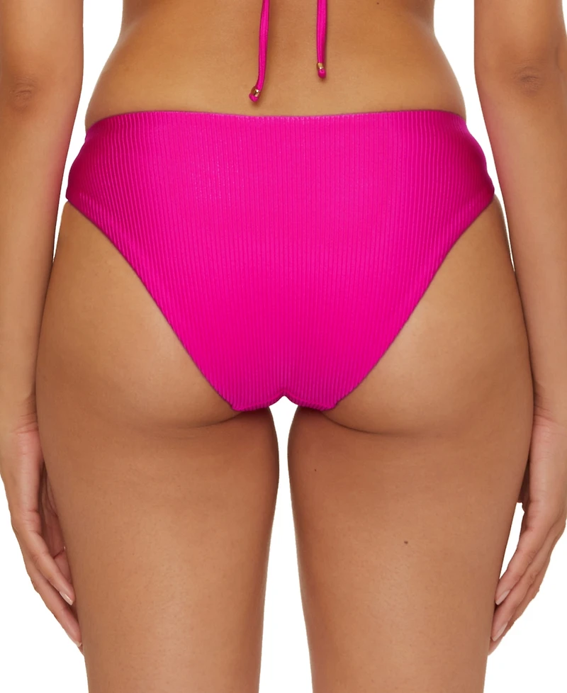 Becca Women's Monte Carlo Shiny Rib Hipster Bikini Bottoms
