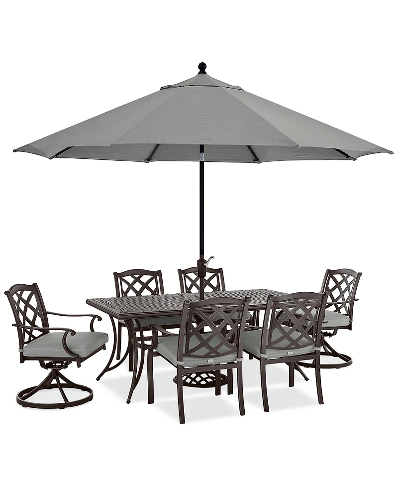 Wythburn Outdoor Dining 7 pc Set (72"x38" Table & 6 Lattice Chairs), Created for Macy's