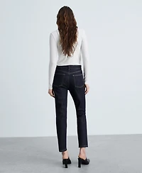 Mango Women's Claudia Rinse Wash Slim Crop Jeans