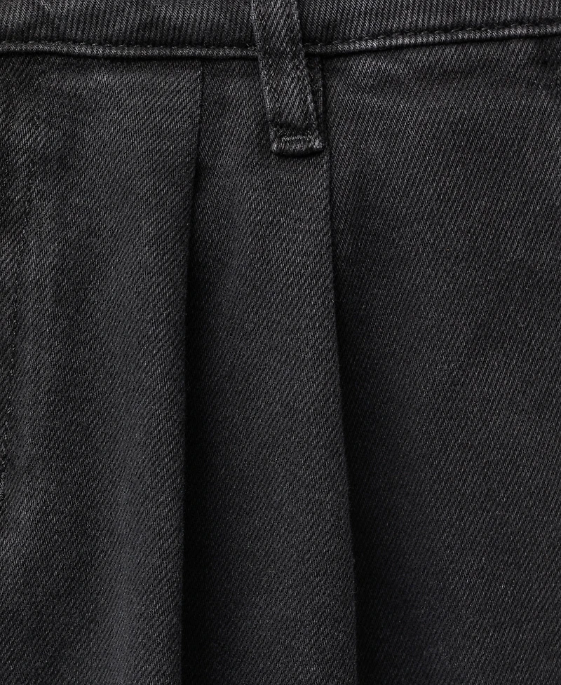 Mango Women's Wide-Leg Pleated Jeans