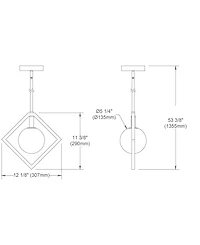 Dainolite 11.50" Metal Glasgow Pendant