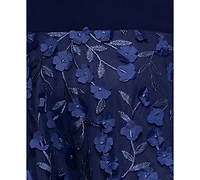 Xscape Plus 3D-Flower-Skirt Gown