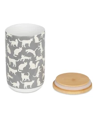 Bone Dry Ceramic Pet Treat Canister Cats Meow