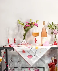 Qualia Glass Red Heart Stemmed Wine Glasses, Set of 2