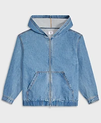 Mode of One Men's Relaxed-Fit Full-Zip Denim Hoodie, Exclusively at Macy's