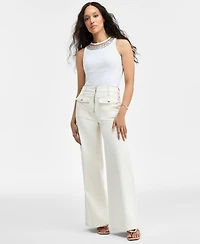 I.n.c. International Concepts Women's Zip-Front Wide-Leg Jeans, Exclusively at Macy's