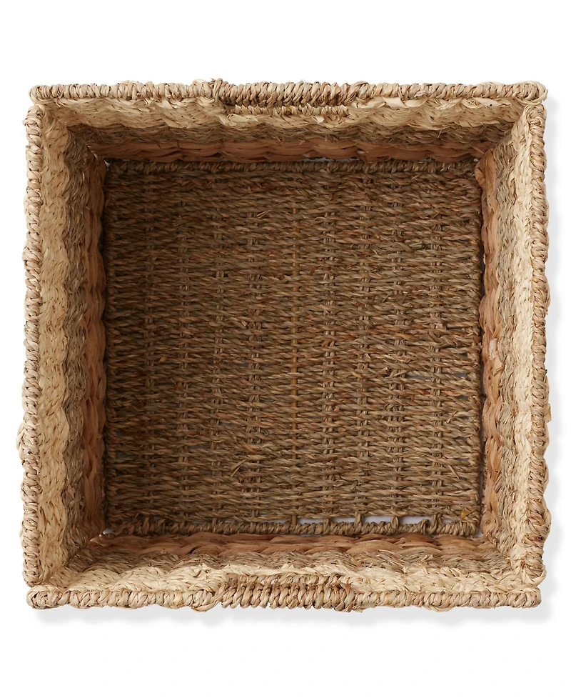 Casafield 12" x 12" Mixed Weave Storage Baskets, Natural - Set of Collapsible Cubes, Woven Bin Organizers for Bathroom, Bedroom