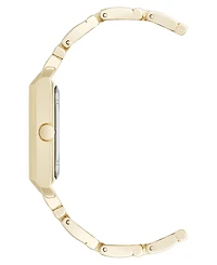 Nine West Women's Quartz Rectangular Gray and Gold-Tone Metal Alloy Watch, 24mm