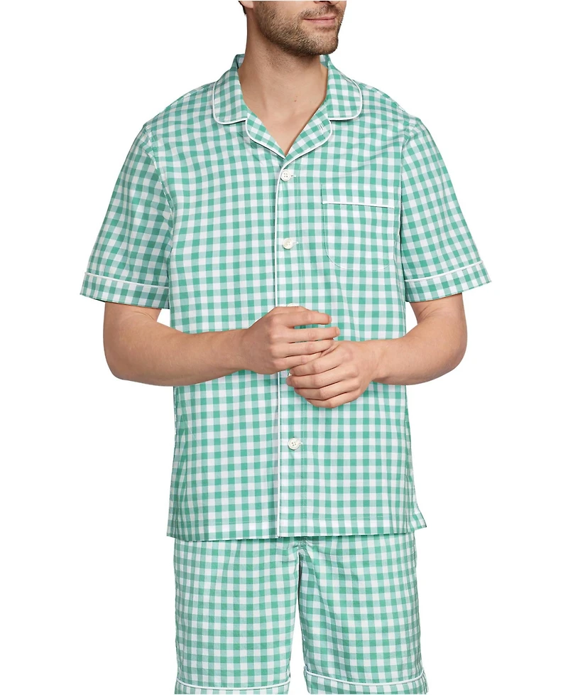 Lands' End Men's Short Sleeve Essential Pajama Shirt