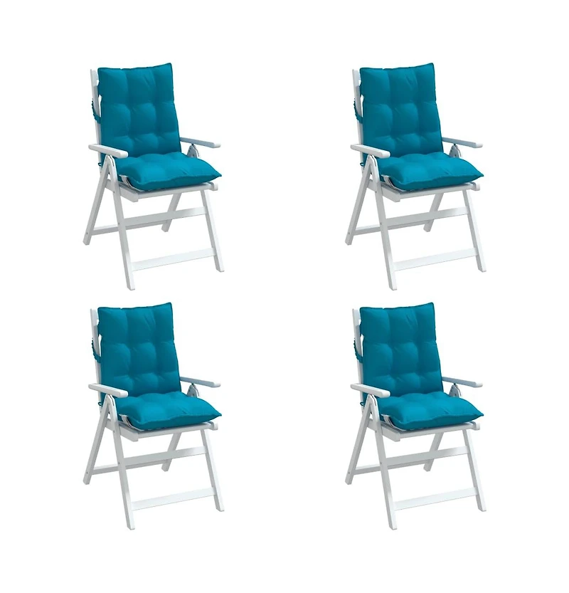 Lowback Chair Cushions 4 pcs Light Blue Oxford Fabric