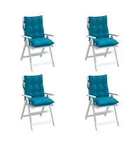 Lowback Chair Cushions 4 pcs Light Blue Oxford Fabric