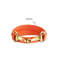 Bling Jewelry Fashion Leather Equestrian Snaffle Horse Bit Double Layer Wrap Bracelet Silver Tone Stainless Steel