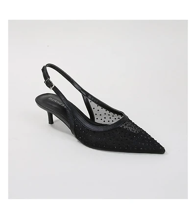 Frida Rhinestone Studded Mesh Slingback