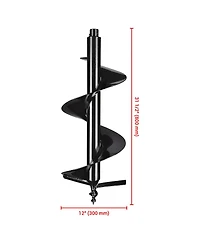 Yescom 12" Earth Auger Bit Bulb Planter Tool Planting Flower Fence Post Garden Spiral Hole Gardening Project