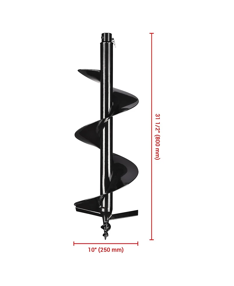 Yescom 10" Earth Auger Bit Bulb Planter Tool Planting Flower Fence Post Garden Spiral Hole Gardening Project