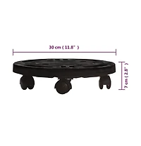 Plant Trolley with Wheels Diameter 11.8" Black 374.8 lb