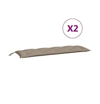 Garden Bench Cushions 2 pcs Taupe 59.1"x19.7"x2.8" Oxford Fabric