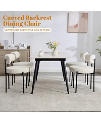 Dyhome Kitchen Chairs Mid-Century Modern Dining Chairs Set of 2, Kitchen Dining Room Chairs, Polyester Upholstered Wishbone Dining Chair